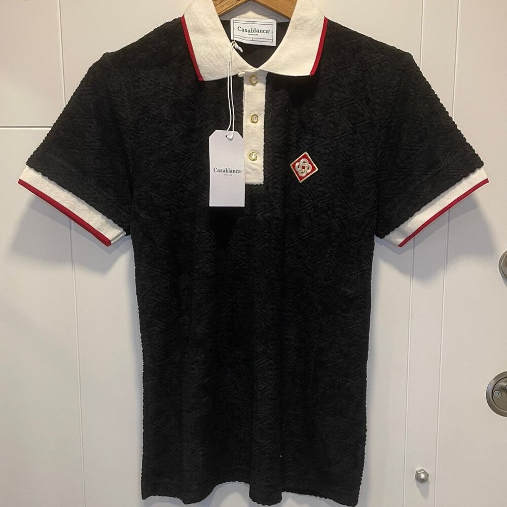 Nwt Casablanca Men Cotton Black Polo Shirt